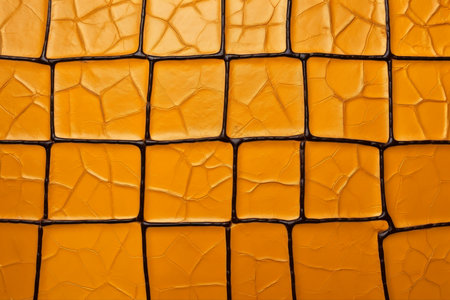 Close-up yellow metallic object, abstract texture background, Generative AIの素材