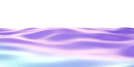 Undulating waves in pastel purple gradients, Minimalist surreal landscape with smooth fluid like...