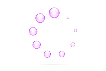 Circular loading spinner icon in purple, representing process, buffering, or loading status in applications, 3d renderingの写真素材
