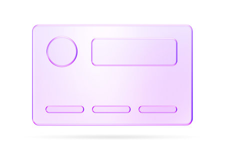 Purple glassmorphism credit card icon, used to represent electronic payments, banking, and digital transactions, 3d renderingの写真素材
