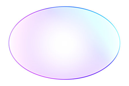 Minimal 3D glass style oval shape in purple and blue gradient. Great for modern design, abstract visuals, and UI decoration.の写真素材