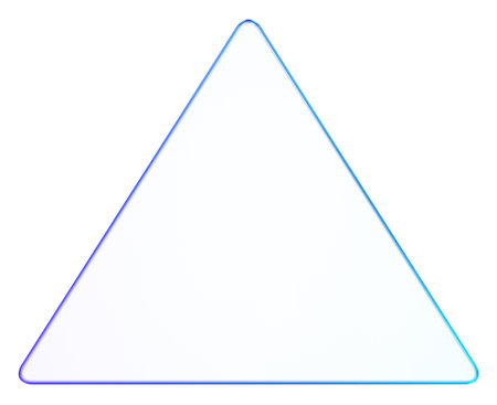 3D glassmorphism triangle border with smooth gradient. Minimal glossy geometric shape for digital art, design, and modern abstract conceptsの写真素材
