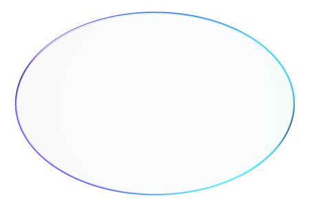 3D glassmorphism oval shape border in gradient purple and blue tones. Modern abstract glossy element for creative design and digital artの写真素材