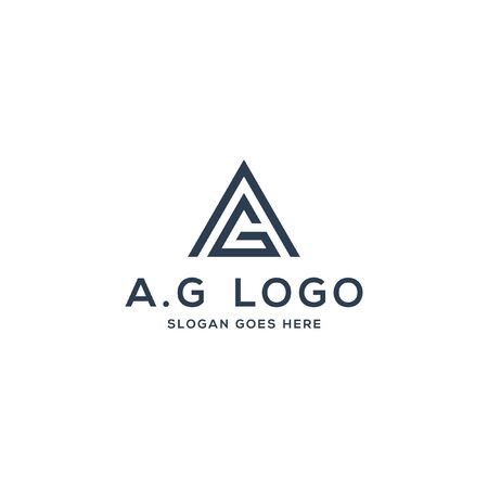 A G logo concept, initial AG vector illustrationのイラスト素材