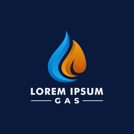 oil and gas logo design. fire icon logotype vectorのイラスト素材