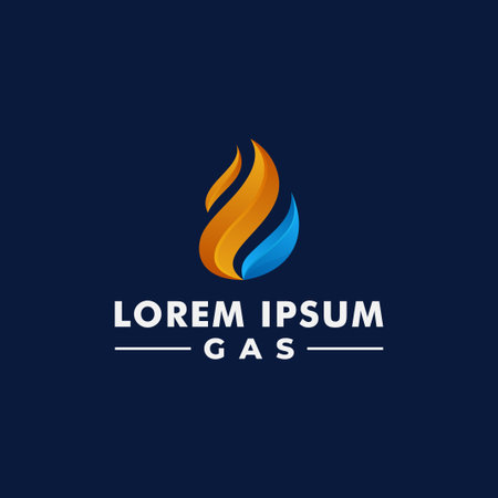 oil and gas logo design. fire icon logotype vectorのイラスト素材