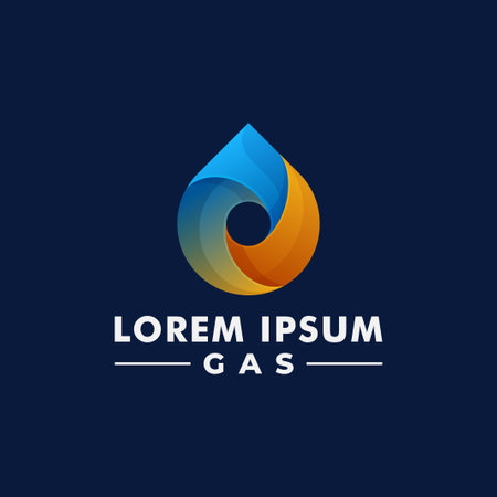 oil and gas logo design. fire icon logotype vectorのイラスト素材