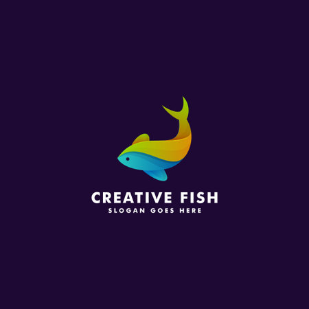 Fish logo design. animal icon symbol vector illustrationのイラスト素材