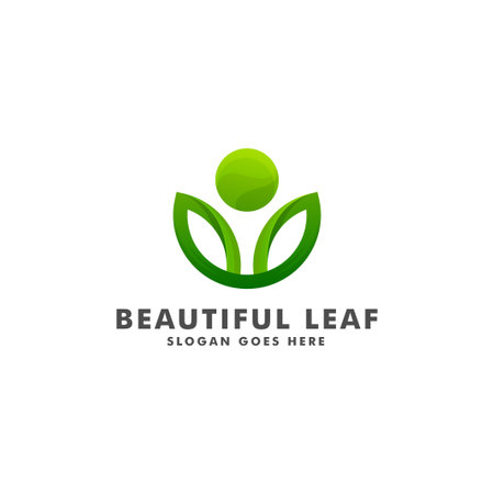 beautiful leaf logo design. nature vector icon symbolのイラスト素材