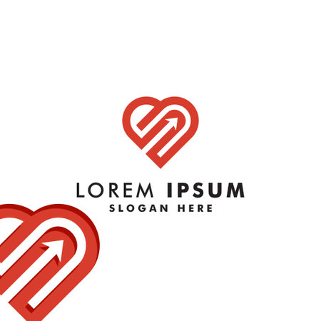 Heart with arrow logo design. love icon design vectorのイラスト素材