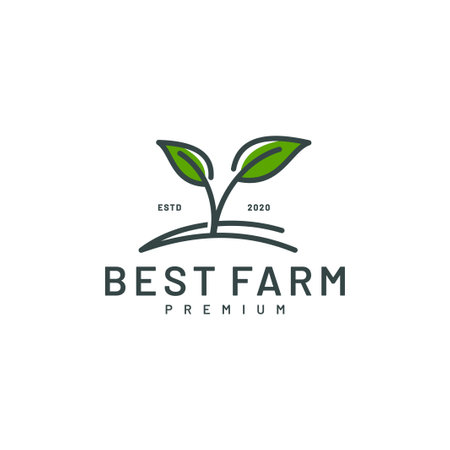 Farm logo design vector illustration, nature icon logotypeのイラスト素材