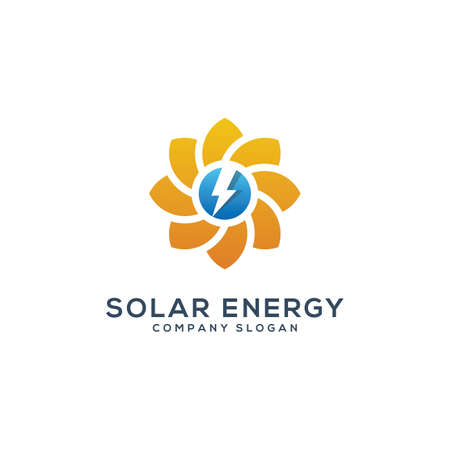 abstract sun solar enegy logo template vector illustrationのイラスト素材