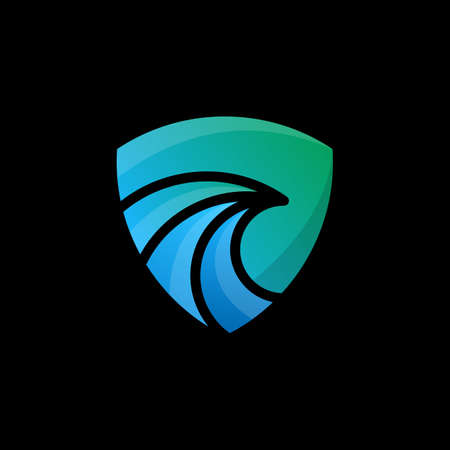 abstract logo, blue and green abstract bird logo template vector illustrator