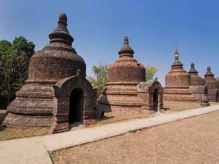 Ancient temple in Mrauk U, Burmaの写真素材