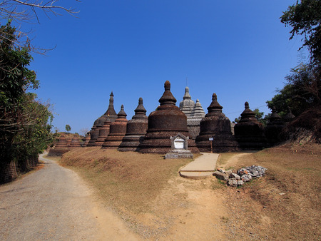 Ancient temple in Mrauk U, Burmaの写真素材