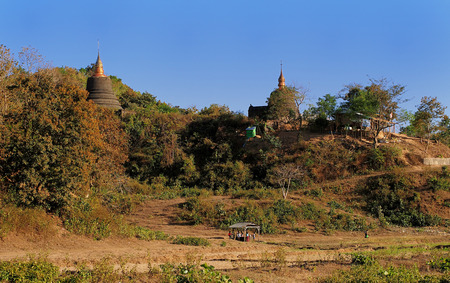 Ancient temple in Mrauk U, Burmaの写真素材