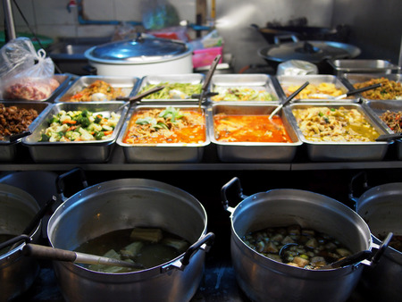 Street food in Bangkok market, Thailandの写真素材