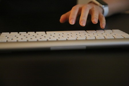 Female's fingers close up left hand