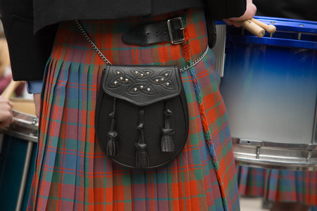 Background scottish kilt closeup canteen