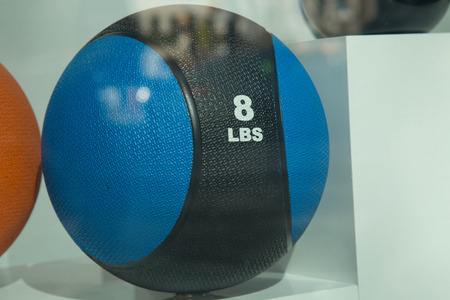 Blue black weightball no peopleの写真素材