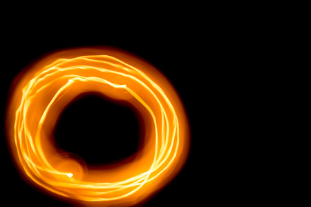 Abstract background yellow glow round black backdrop