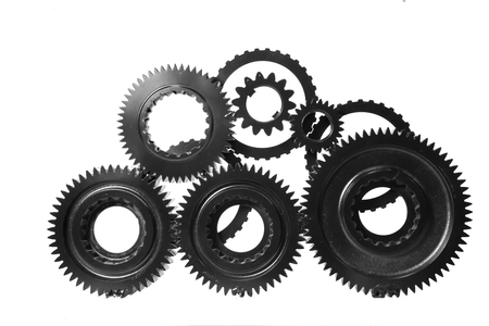 Isolated object group sprocket chains mechanical gear transmission industry equipmentの写真素材