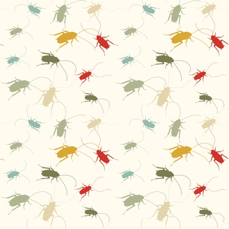 funny cockroaches patternのイラスト素材