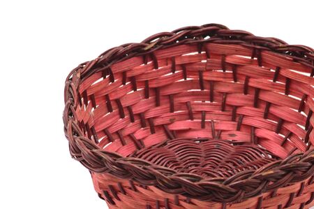 Straw vase on an isolated white backgroundの写真素材