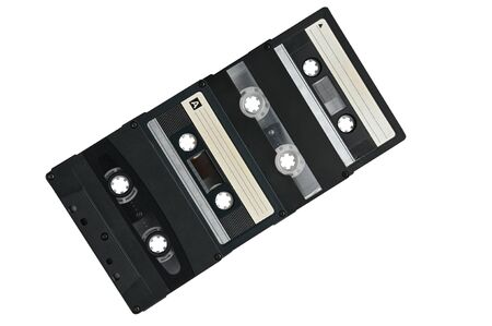 Compact audio cassette for use on audio tape recorders, music players and tape decks.Retro.の写真素材