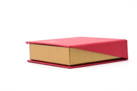 Red box for jewelry and gifts on an isolated white background