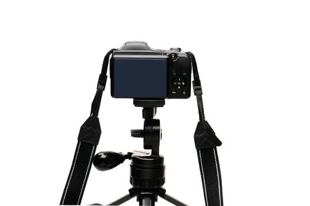 Digital photo camera on an isolated white background