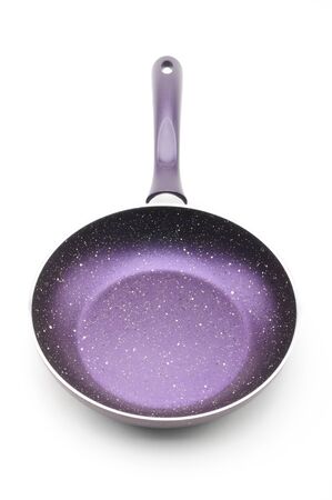 Frying pan on an isolated white backgroundの写真素材