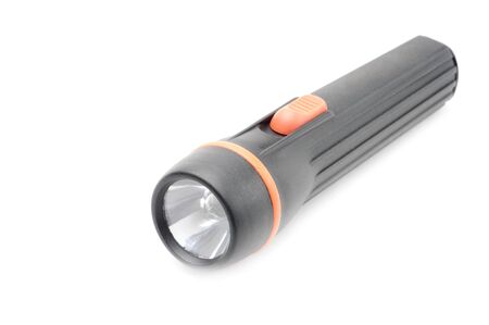 Flashlight in black on an isolated white background