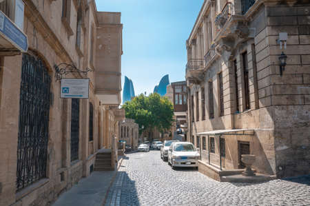 31-03-2020.Baku.Azerbaijan.Streets and buildings of the old city of Baku