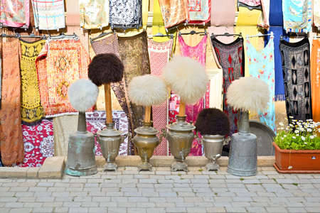 02-11-2018. Baku. Azerbaijan. Trade of vintage accessories, as well as modern handicrafts in Bakuのeditorial素材