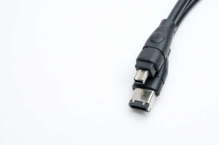 Digital cable with plugs standard DV, 1394 and ilink on isolated white background
