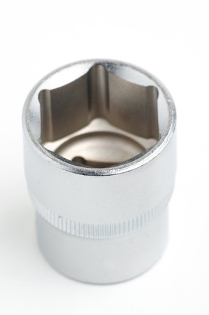 Wrench for nuts and bolts on an isolated white background