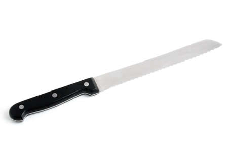 Bread cutting knife on isolated white backgroundの写真素材