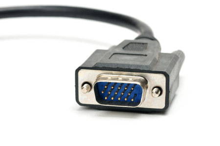 VGA female male, adapter, extension cable on an isolated white background