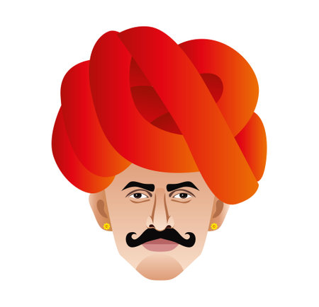 Rajasthani Rabari man close upのイラスト素材