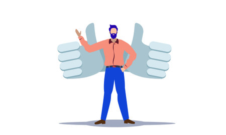 man with like hand wing vector illustrationのイラスト素材