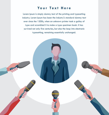 press answering businessman layout designのイラスト素材