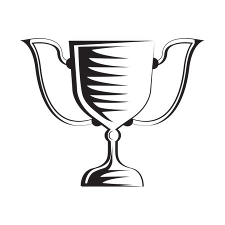 winning trophy black and white icon for logoのイラスト素材
