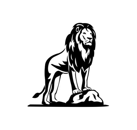 lion logo, royal king animal, vector illustration iconのイラスト素材