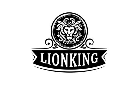 lion logo, royal king animal, vector illustration iconのイラスト素材