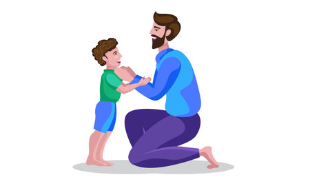 father and son love vector illustrationのイラスト素材