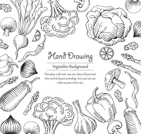 organic vegetable food template with text templateのイラスト素材