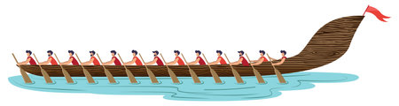 boat race of kerala, india isolated boat vector illustrationのイラスト素材