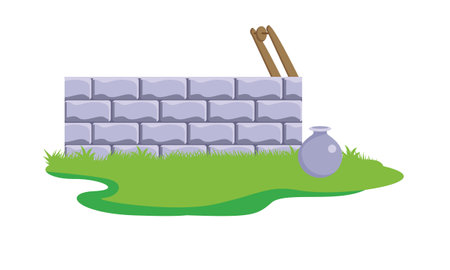 indian water well isolated vector illustrationのイラスト素材