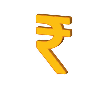indian rupee currency sign 3d vector illustrationのイラスト素材